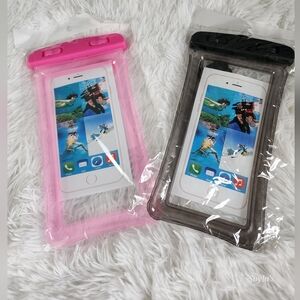 Waterproof Phone Pouch - Black and Pink